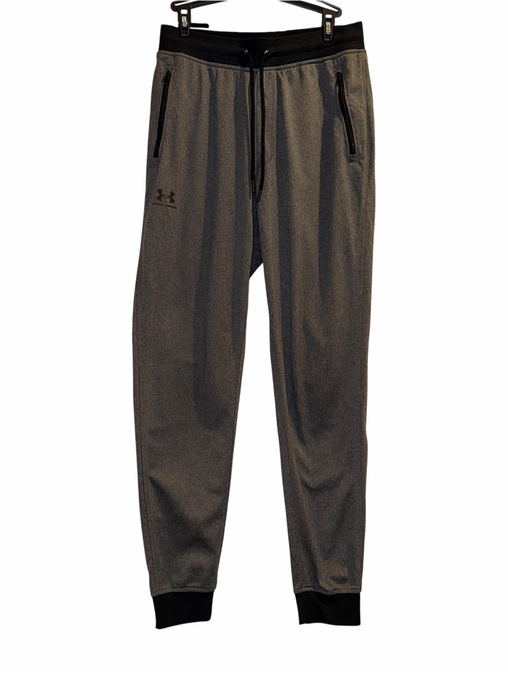 Under Armour Mens Medium Sportstyle Tricot Joggers Gray Tapered Techwear GUC